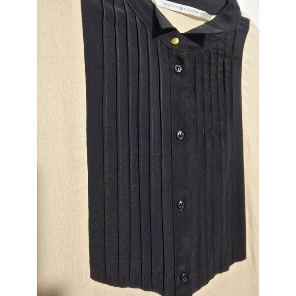 Twelfth Street Cynthia Vincent Romper M Retro Classic Old Money button Pintucked - Picture 11 of 16